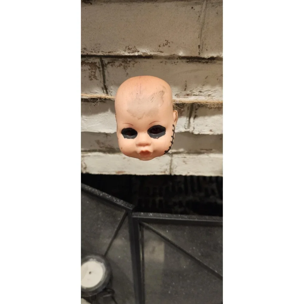 Handmade Creepy Doll Head Halloween Garland Horror Decor Haunted House Prop